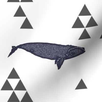 Geometric Whale in Navy