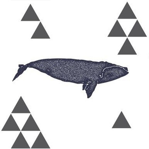 Geometric Whale in Navy