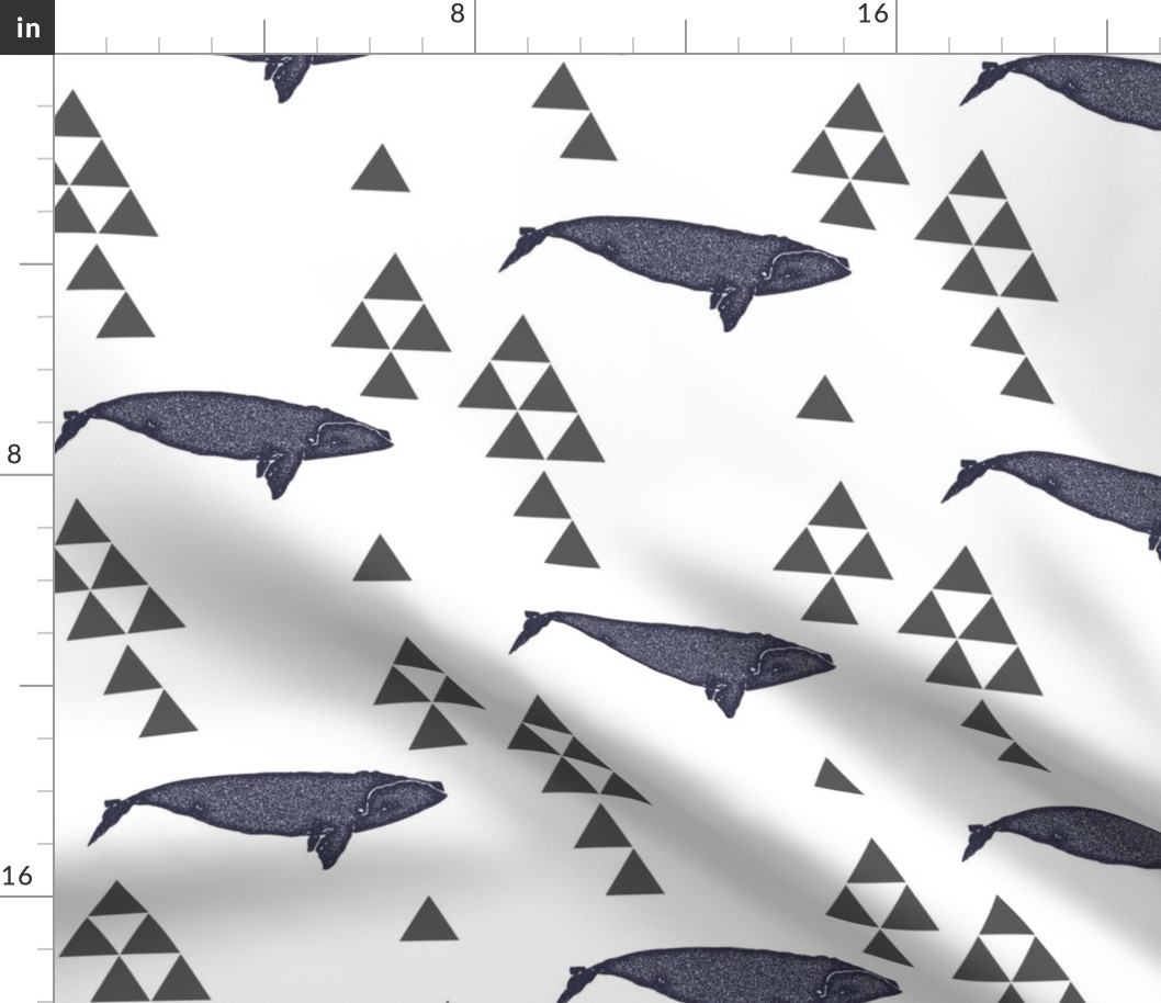 Geometric Whale in Navy