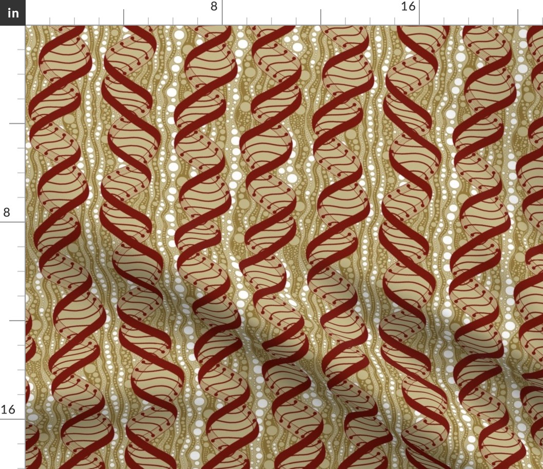 Life_Spirals  ,_Gold__Red_and_beige