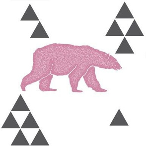 Geometric Bear in Pink