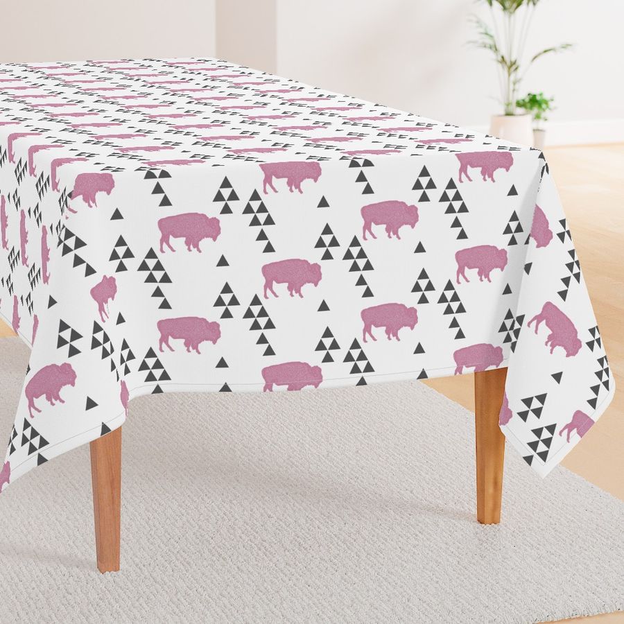 Geometric Buffalo in Pink