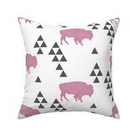 Geometric Buffalo in Pink