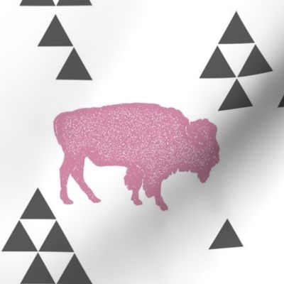 Geometric Buffalo in Pink