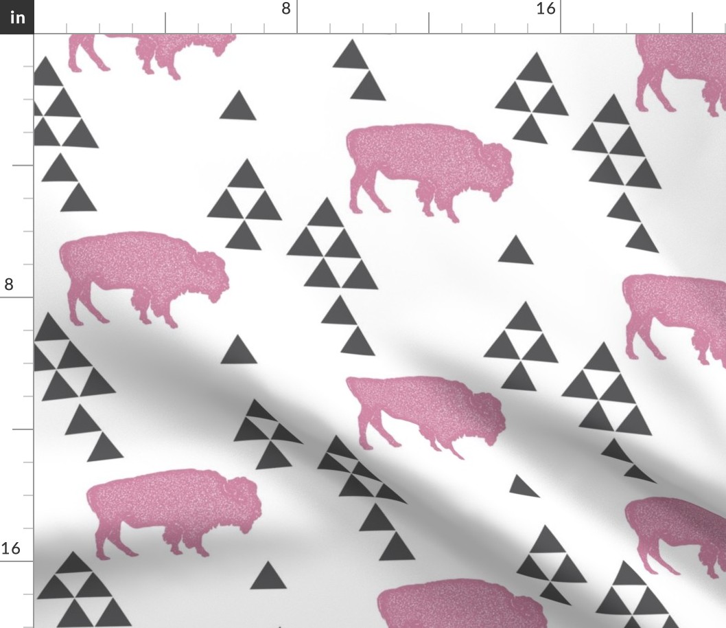 Geometric Buffalo in Pink