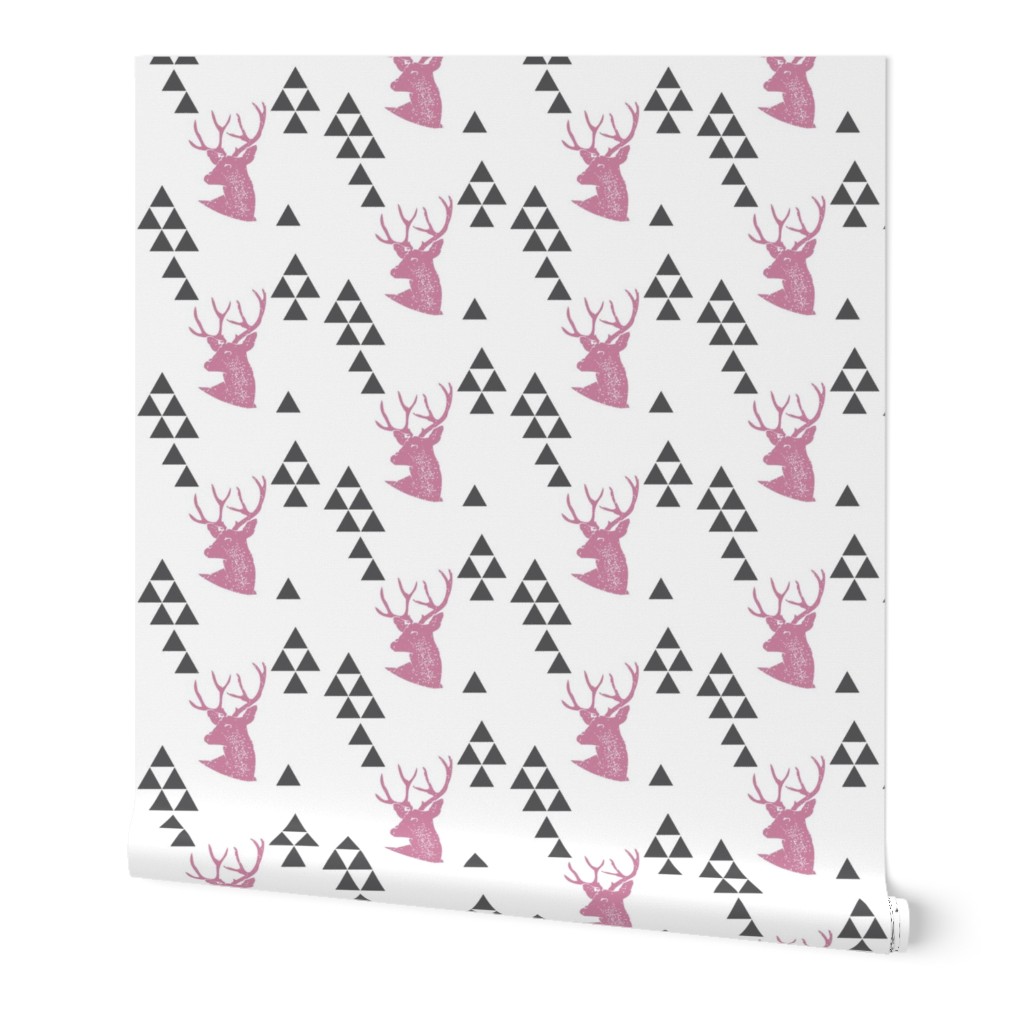 Geometric Deer in Pink