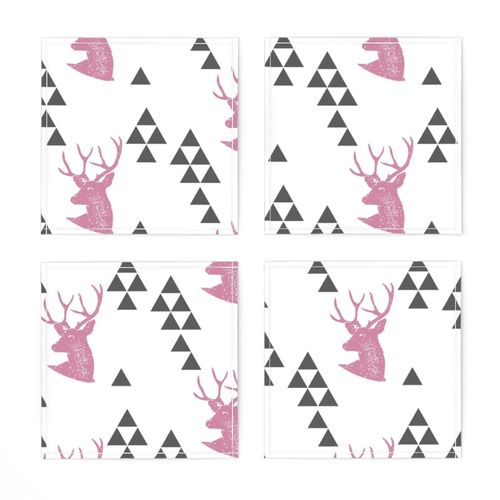 Geometric Deer in Pink