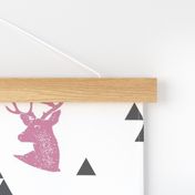 Geometric Deer in Pink