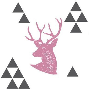 Geometric Deer in Pink