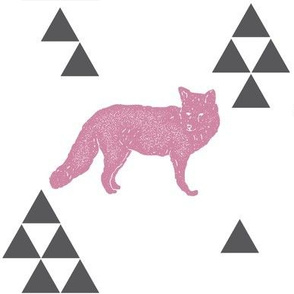 Geometric Fox in Pink