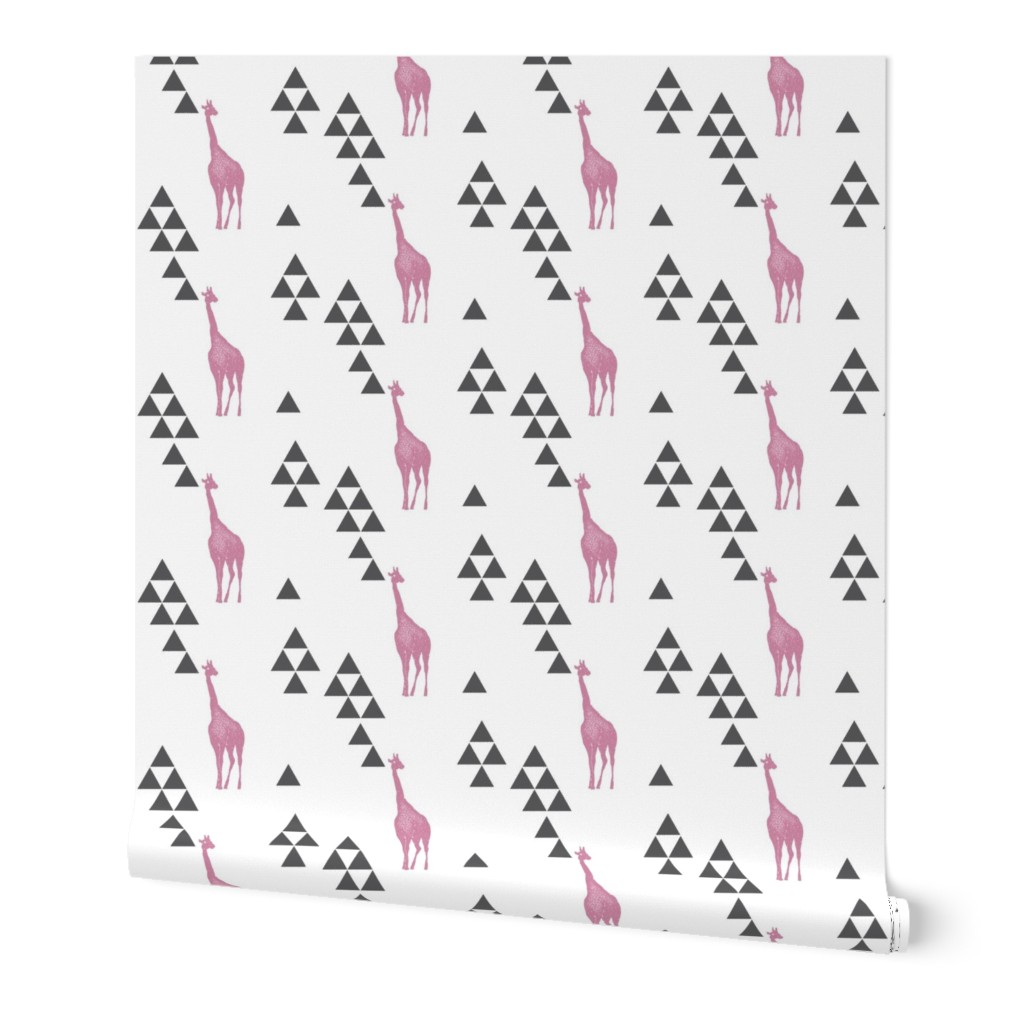 Geometric Giraffe in Pink