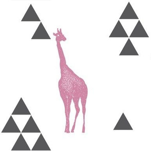 Geometric Giraffe in Pink