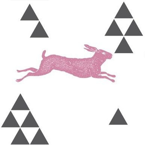 Geometric Hare in Pink