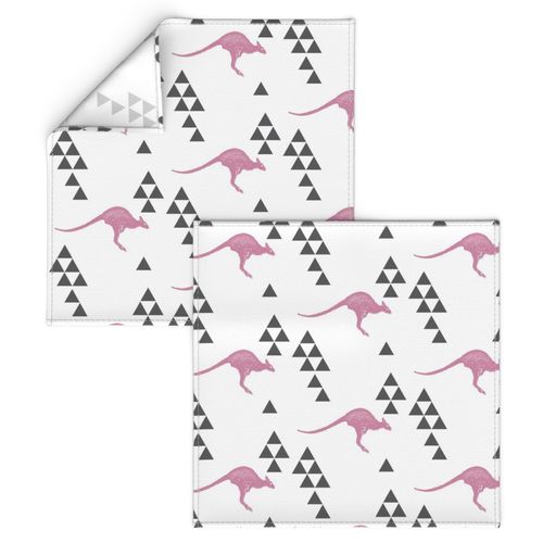 Geometric Kangaroo in Pink