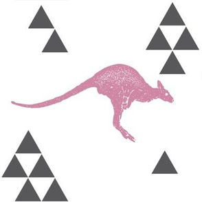 Geometric Kangaroo in Pink