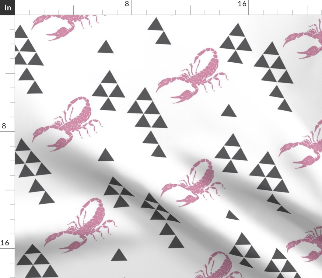 Geometric Scorpion in Pink