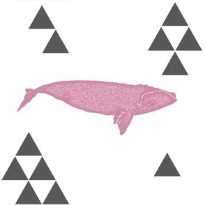 Geometric Whale in Pink