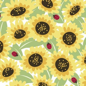 Sunflowers and Ladybugs
