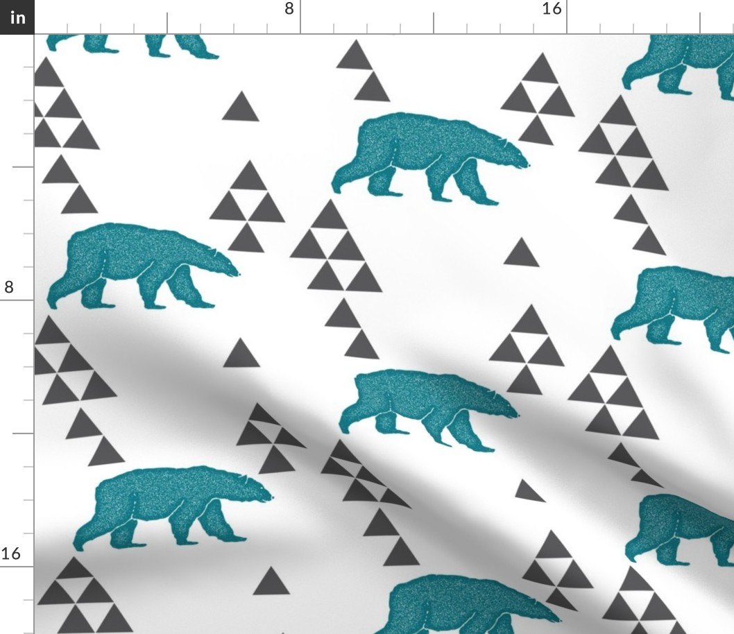 Geometric Bear in Teal