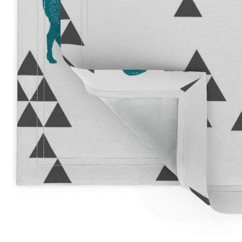 Geometric Buffalo in Teal