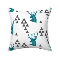 Geometric Deer in Teal