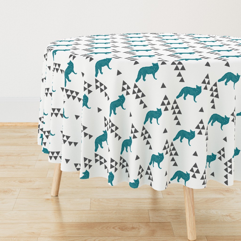 Geometric Fox in Teal