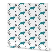 Geometric Fox in Teal