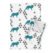 Geometric Fox in Teal