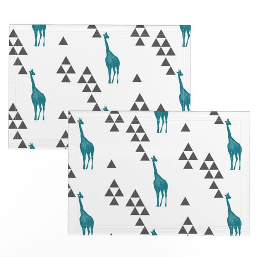 Geometric Giraffe in Teal