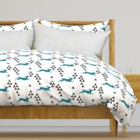 Geometric Hare in Teal