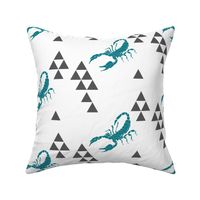 Geometric Scorpion in Teal