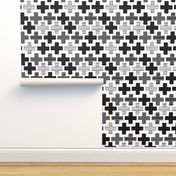 Plus plus cross geometric modern patterns black and white