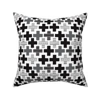 Plus plus cross geometric modern patterns black and white