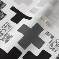 Plus plus cross geometric modern patterns black and white