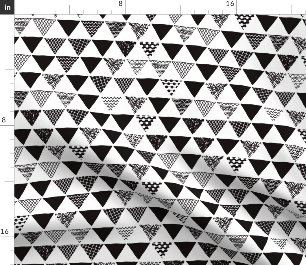 Geometric tribal aztec triangle black and white gender neutral  modern patterns