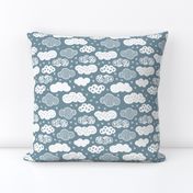 Abstract geometric clouds scandinavian sky winter blue