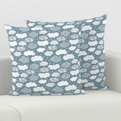 Abstract geometric clouds scandinavian sky winter blue