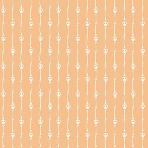 Tiny Skulls and Bones Pinstripes on Orange