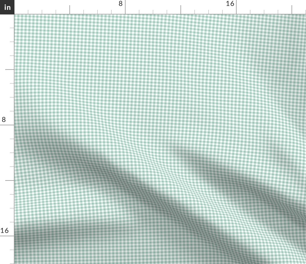 1/8" mint and white gingham 