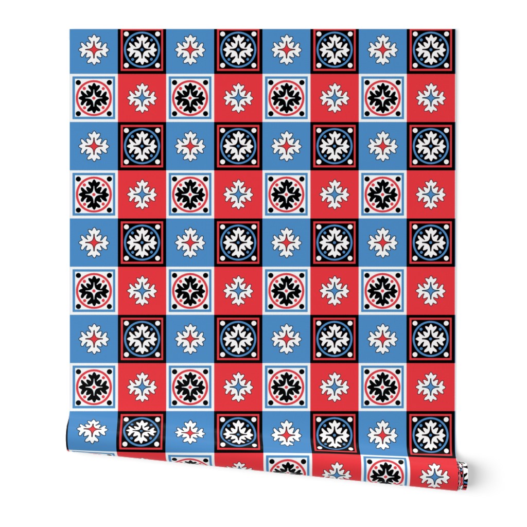RED WHITE AND BLUE TILE