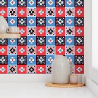 RED WHITE AND BLUE TILE