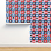 RED WHITE AND BLUE TILE