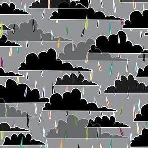 rain(bow) clouds (grey background)