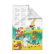 forest friends tea towel calendar 2024