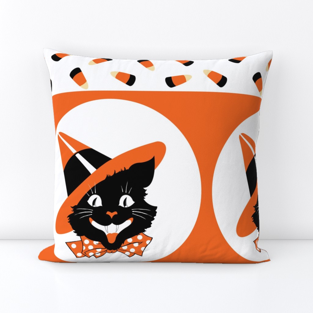 Cat Witch Candy Corn Border