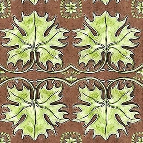 Leaves in Green and Brown Watercolor