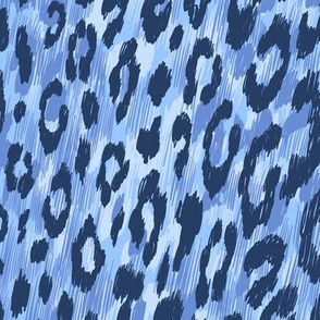 leopard fur in blue colors