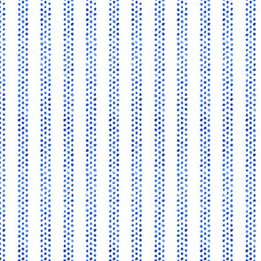 Stripes of Blue Watercolor Dots
