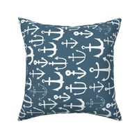 anchors // anchor fabric nautical blue grey nautical design nursery baby fabric cute railroad fabric