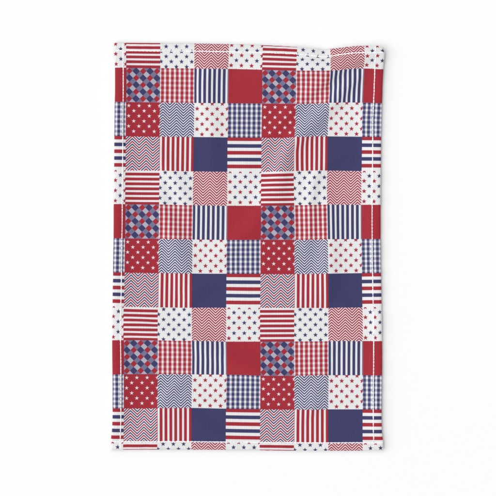 USA Mini Flag Patchwork Quilt Squares